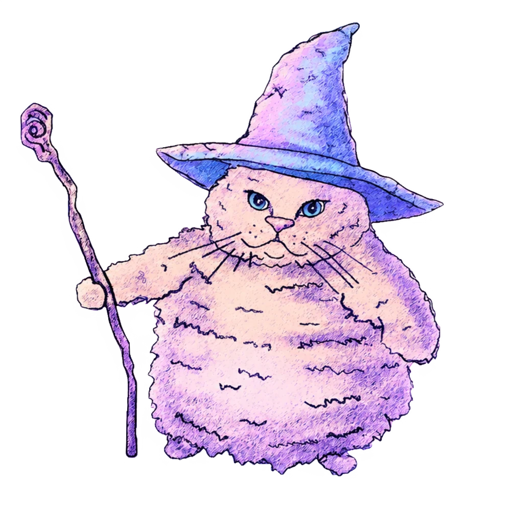 Magic Cat holding his staff